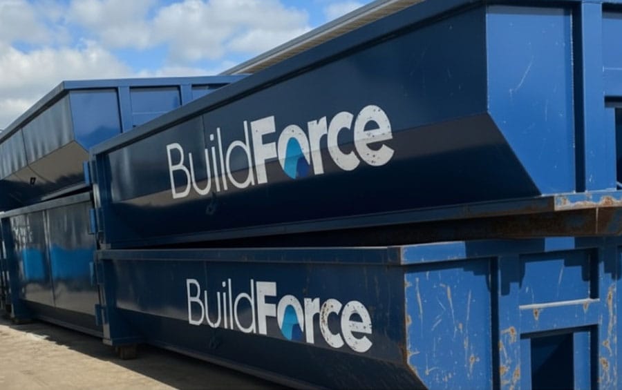 Dumpster rental in Austin TX roll-off containers by BuildForce